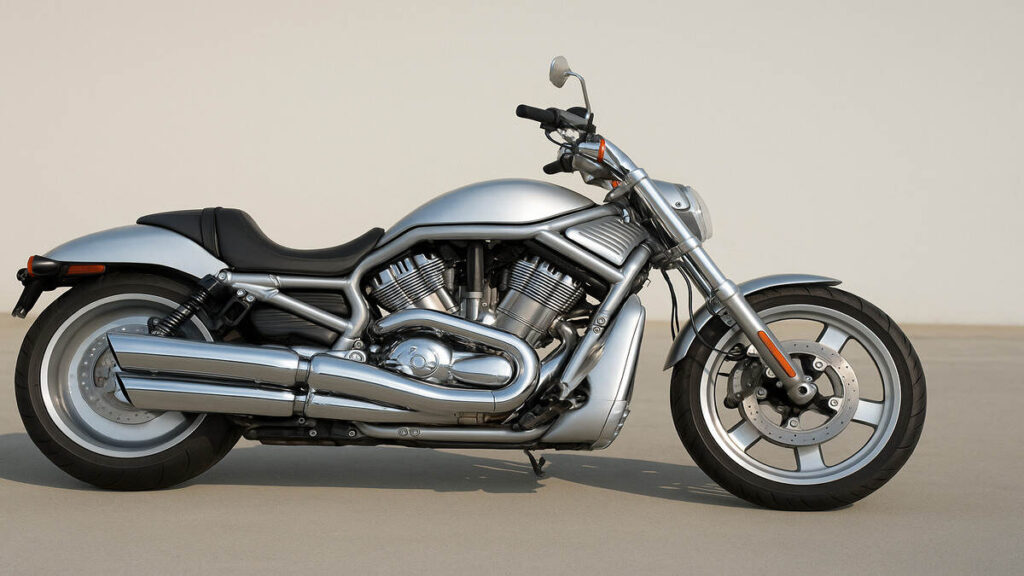 Harley-Davidson V-Rod silver side view motorcycle