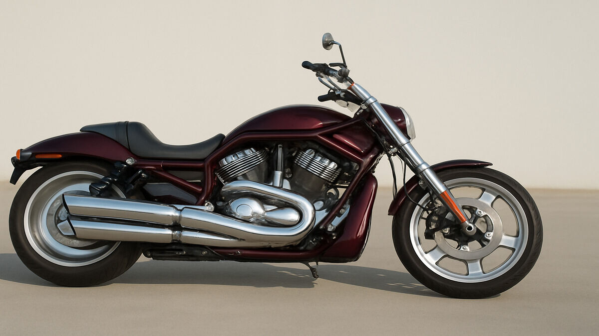 Harley-Davidson V-Rod red side view motorcycle