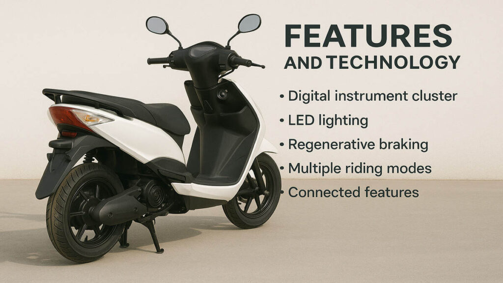 “White Patanjali Electric Bike with features and technology list.”