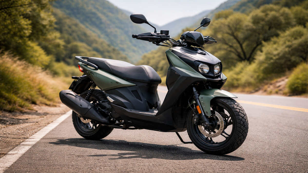 2026 Yamaha Zuma 125 scooter parked on a scenic road in daylight