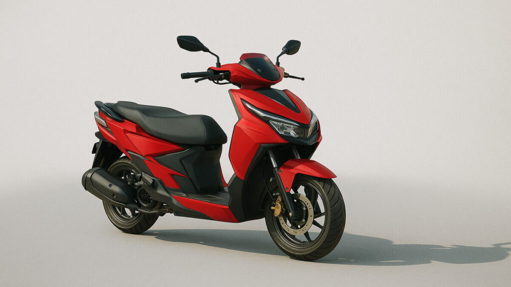 Hero Xoom 160 red scooter on a plain background