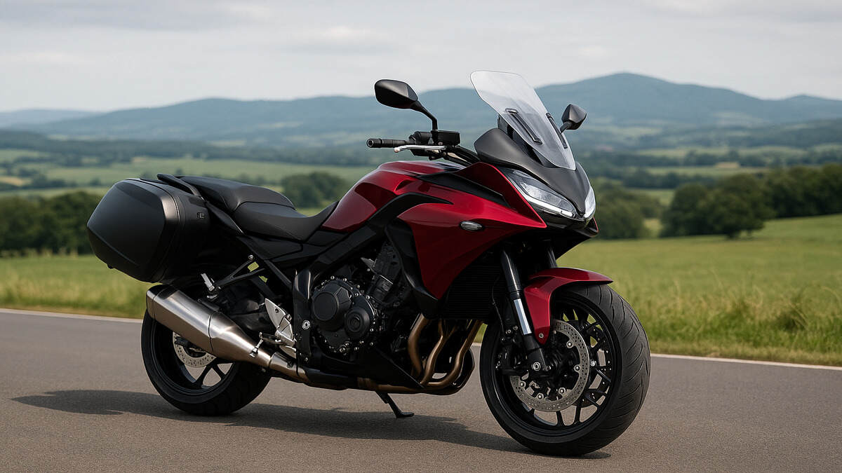 Honda CB1000GT sport touring motorcycle parked on a scenic road