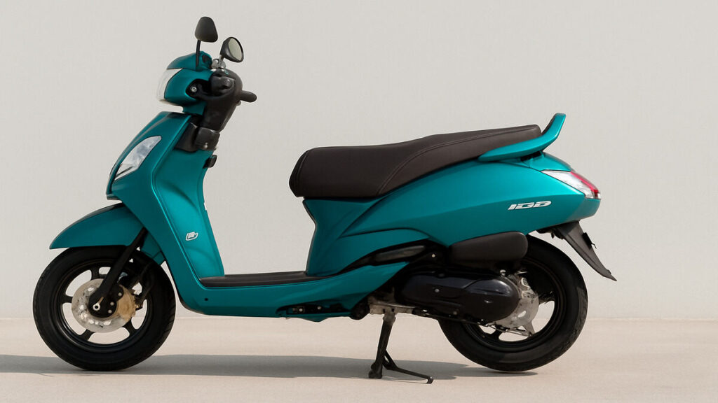 TVS Jupiter CNG 125 scooter side view in daylight