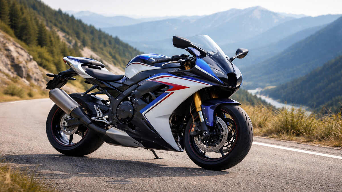 Yamaha YZF R9 sport bike on mountain road
